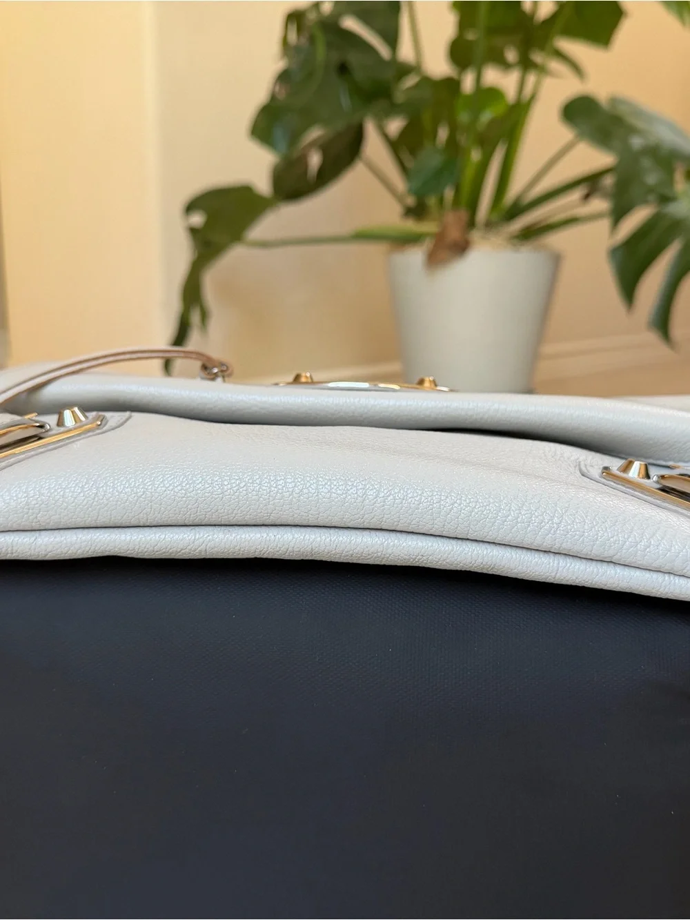 Balenciaga Metal Edge City Envelope Clutch in Gris Perle